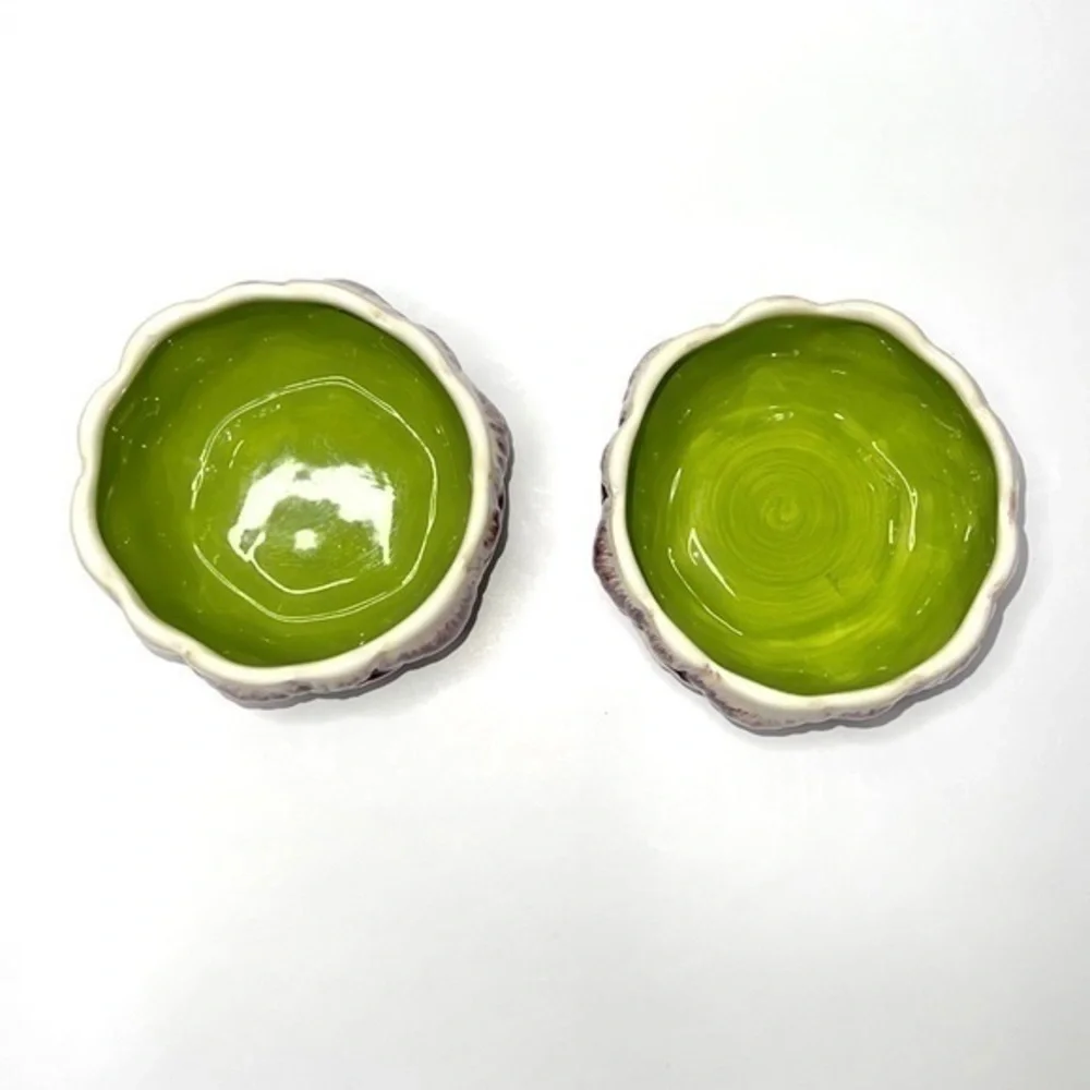 Pier 1 Imports Artichoke Hand-painted Ironstone Small Bowls (Set of 2)